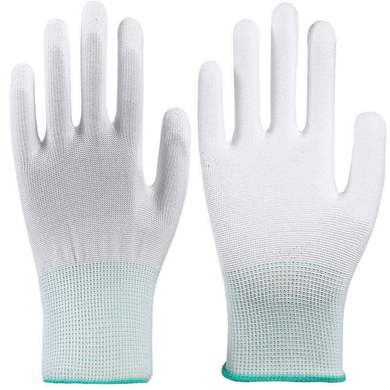 White Yarn PU Gloves-378