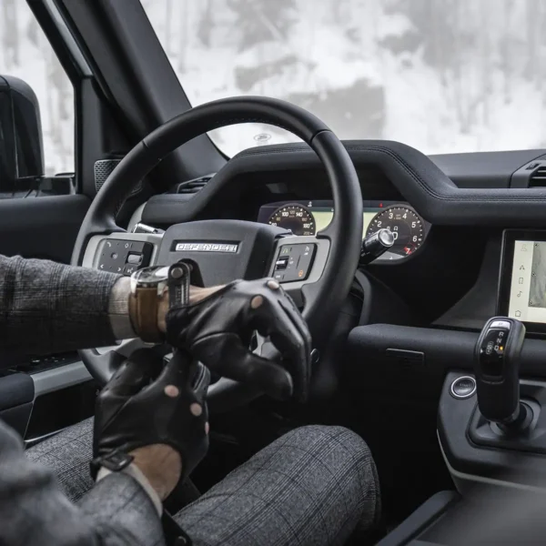 leather driving gloves black watch